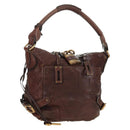 Chloe Paddington Shoulder Bag Leather Brown Gold Silver Auth 178518V-1