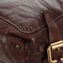 Chloe Paddington Shoulder Bag Leather Brown Gold Silver Auth 178518V-16