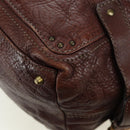 Chloe Paddington Shoulder Bag Leather Brown Gold Silver Auth 178518V-18