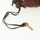 Chloe Paddington Shoulder Bag Leather Brown Gold Silver Auth 178518V-19