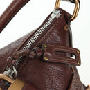 Chloe Paddington Shoulder Bag Leather Brown Gold Silver Auth 178518V-21