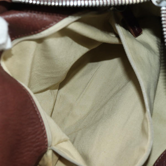 Chloe Paddington Shoulder Bag Leather Brown Gold Silver Auth 178518V