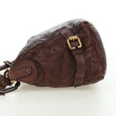 Chloe Paddington Shoulder Bag Leather Brown Gold Silver Auth 178518V-3