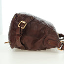 Chloe Paddington Shoulder Bag Leather Brown Gold Silver Auth 178518V-4