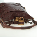 Chloe Paddington Shoulder Bag Leather Brown Gold Silver Auth 178518V-7