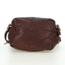 Chloe Paddington Shoulder Bag Leather Brown Gold Silver Auth 178518V-5