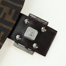 FENDI Zucca Canvas Mamma Baguette Shoulder Bag Black Brown Auth 178519SAV-10