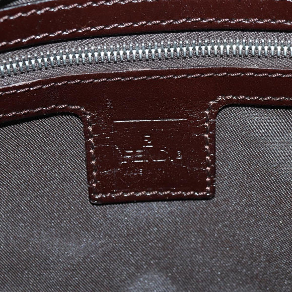 FENDI Zucca Canvas Mamma Baguette Shoulder Bag Black Brown Auth 178519SAV