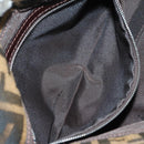 FENDI Zucca Canvas Mamma Baguette Shoulder Bag Black Brown Auth 178519SAV-24