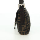 FENDI Zucca Canvas Mamma Baguette Shoulder Bag Black Brown Auth 178519SAV-3