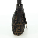 FENDI Zucca Canvas Mamma Baguette Shoulder Bag Black Brown Auth 178519SAV-4