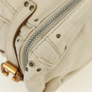 Chloe Paddington Hand Bag Leather White Silver Auth 178520V-14