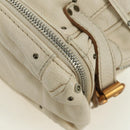 Chloe Paddington Hand Bag Leather White Silver Auth 178520V-15