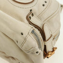 Chloe Paddington Hand Bag Leather White Silver Auth 178520V-17