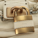 Chloe Paddington Hand Bag Leather White Silver Auth 178520V-22