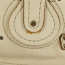 Chloe Paddington Hand Bag Leather White Silver Auth 178520V-3