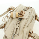 Chloe Paddington Hand Bag Leather White Silver Auth 178520V-9