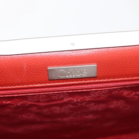 Chloe Hand Bag Leather Red Auth 178521A
