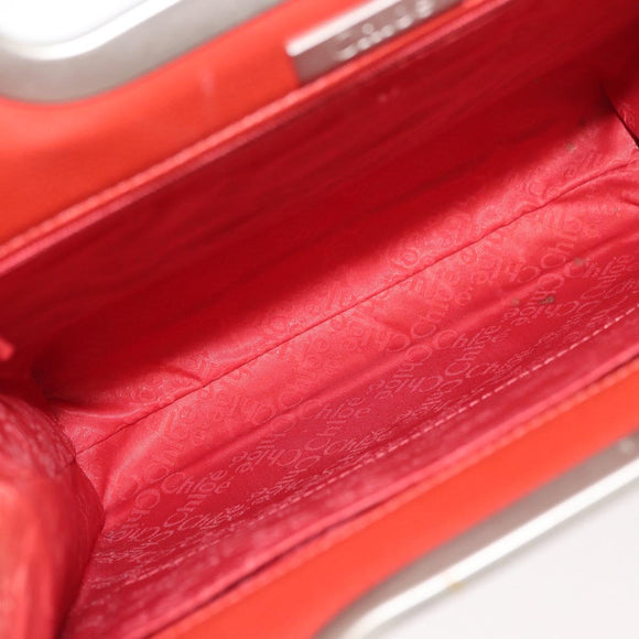 Chloe Hand Bag Leather Red Auth 178521A
