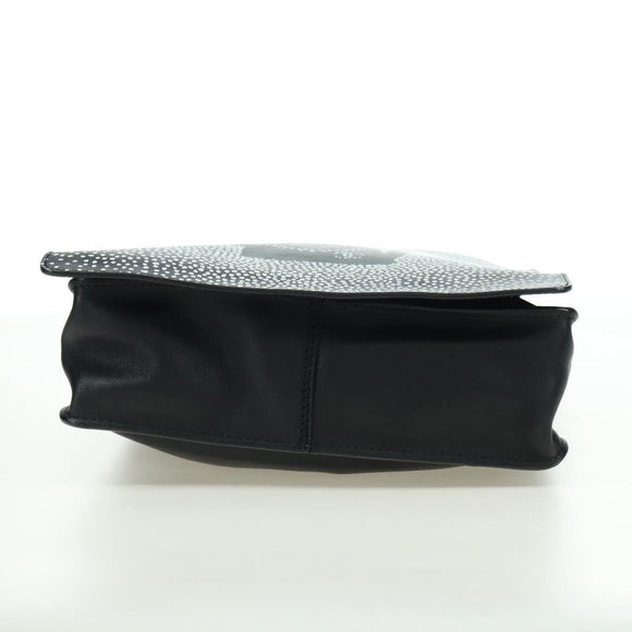 CHANEL Coco Mademoiselle Shoulder Bag Leather Black Silver CC Auth 178522SAM