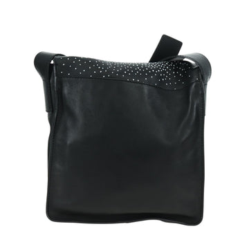 CHANEL Coco Mademoiselle Shoulder Bag Leather Black Silver CC Auth 178522SAM - 0