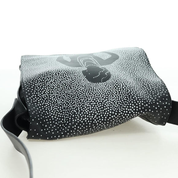 CHANEL Coco Mademoiselle Shoulder Bag Leather Black Silver CC Auth 178522SAM
