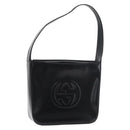 GUCCI Soho Shoulder Bag Patent leather Black Silver 000 0506 Auth 178524-1