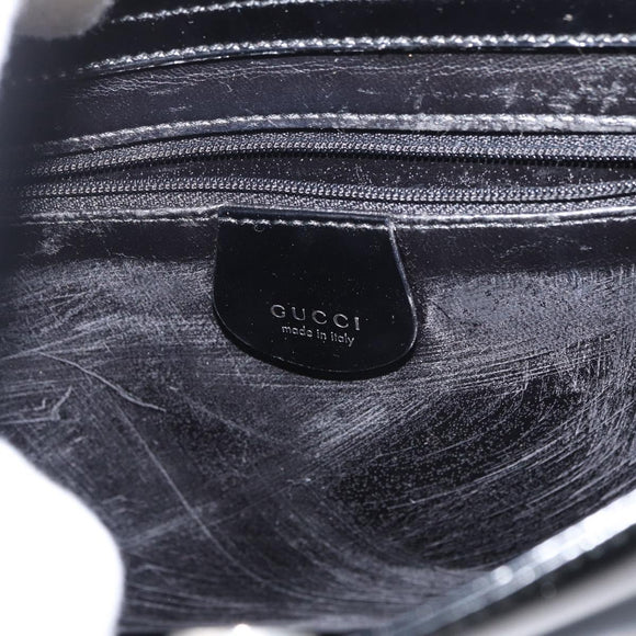 GUCCI Soho Shoulder Bag Patent leather Black Silver 000 0506 Auth 178524