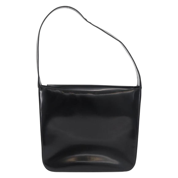 GUCCI Soho Shoulder Bag Patent leather Black Silver 000 0506 Auth 178524