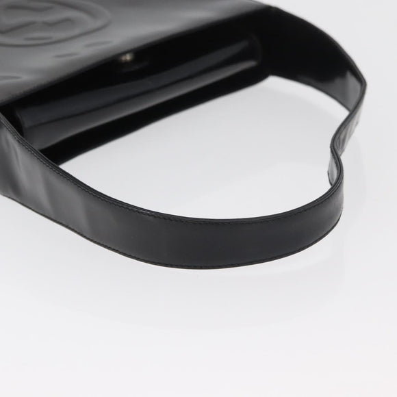 GUCCI Soho Shoulder Bag Patent leather Black Silver 000 0506 Auth 178524