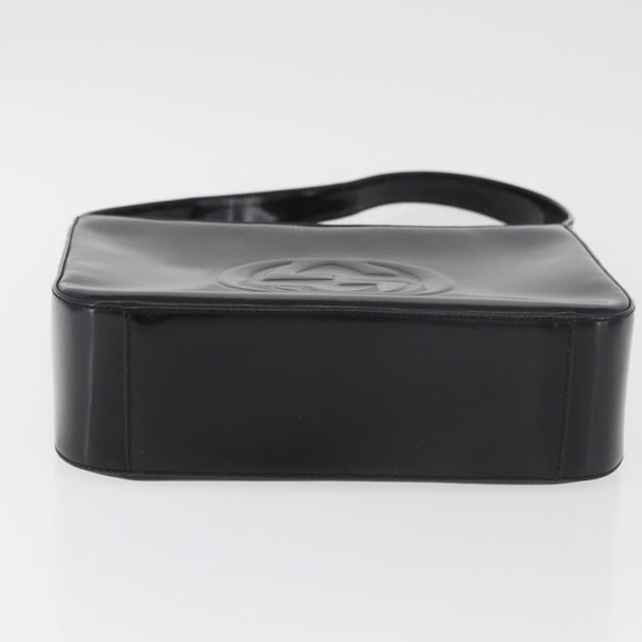 GUCCI Soho Shoulder Bag Patent leather Black Silver 000 0506 Auth 178524