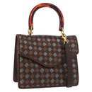BOTTEGA VENETA INTRECCIATO Hand Bag Leather 2way Brown Gold Auth 178526A-1