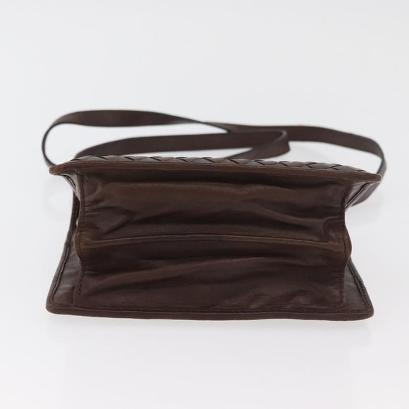 BOTTEGA VENETA INTRECCIATO Hand Bag Leather 2way Brown Gold Auth 178526A