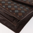 BOTTEGA VENETA INTRECCIATO Hand Bag Leather 2way Brown Gold Auth 178526A-16
