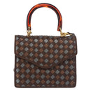 BOTTEGA VENETA INTRECCIATO Hand Bag Leather 2way Brown Gold Auth 178526A-13