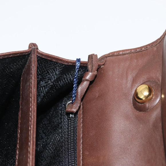 BOTTEGA VENETA INTRECCIATO Hand Bag Leather 2way Brown Gold Auth 178526A
