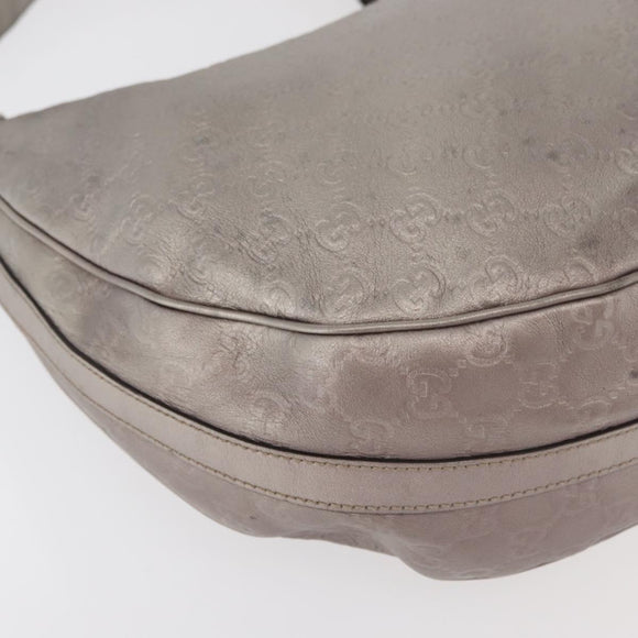 GUCCI GG Canvas GG Twin Guccissima Bag Leather Silver 232962 Auth 178533V