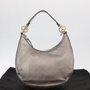 GUCCI GG Canvas GG Twin Guccissima Bag Leather Silver 232962 Auth 178533V-23