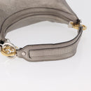 GUCCI GG Canvas GG Twin Guccissima Bag Leather Silver 232962 Auth 178533V-7