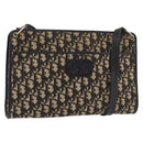 Christian Dior Trotter Canvas Shoulder Bag Navy Gold Auth 178534-1