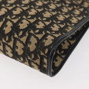 Christian Dior Trotter Canvas Shoulder Bag Navy Gold Auth 178534-12