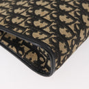 Christian Dior Trotter Canvas Shoulder Bag Navy Gold Auth 178534-13