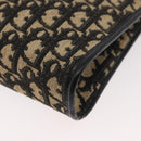 Christian Dior Trotter Canvas Shoulder Bag Navy Gold Auth 178534-14