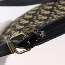 Christian Dior Trotter Canvas Shoulder Bag Navy Gold Auth 178534-16