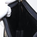 Christian Dior Trotter Canvas Shoulder Bag Navy Gold Auth 178534-20