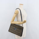Christian Dior Trotter Canvas Shoulder Bag Navy Gold Auth 178534-22