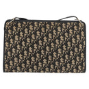 Christian Dior Trotter Canvas Shoulder Bag Navy Gold Auth 178534-3