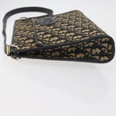 Christian Dior Trotter Canvas Shoulder Bag Navy Gold Auth 178534-6