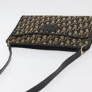 Christian Dior Trotter Canvas Shoulder Bag Navy Gold Auth 178534-7