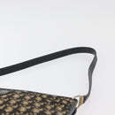 Christian Dior Trotter Canvas Shoulder Bag Navy Gold Auth 178534-9